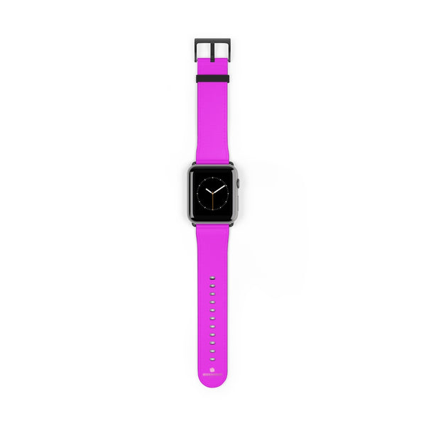 Hot Pink Solid Color Solid Color 38mm/42mm Watch Band For Apple Watches- Made in USA-Watch Band-42 mm-Black Matte-Heidi Kimura Art LLC