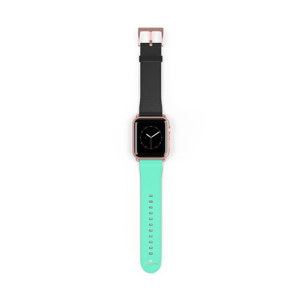Dual Color Black & Light Blue 38mm/ 42mm Watch Band For Apple Watch- Made in USA-Watch Band-38 mm-Rose Gold Matte-Heidi Kimura Art LLC