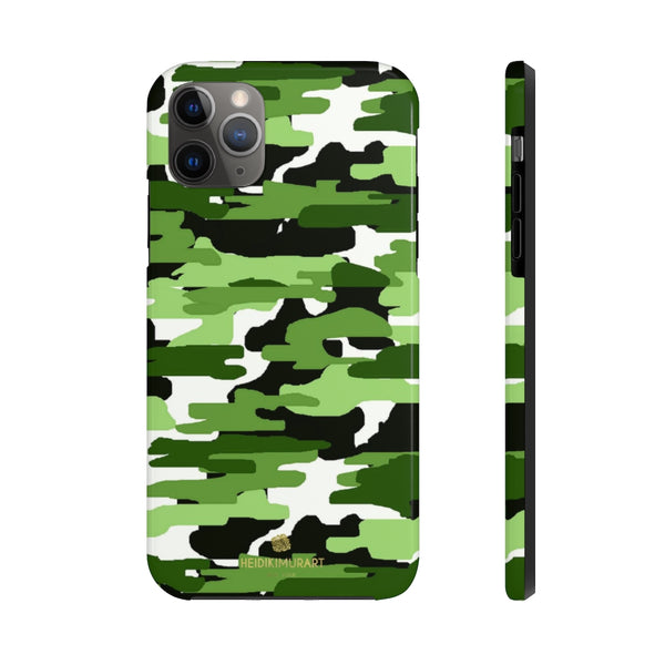 Green Camo Print iPhone Case, Case Mate Tough Samsung Galaxy Phone Cases-Phone Case-Printify-iPhone 11 Pro Max-Heidi Kimura Art LLC