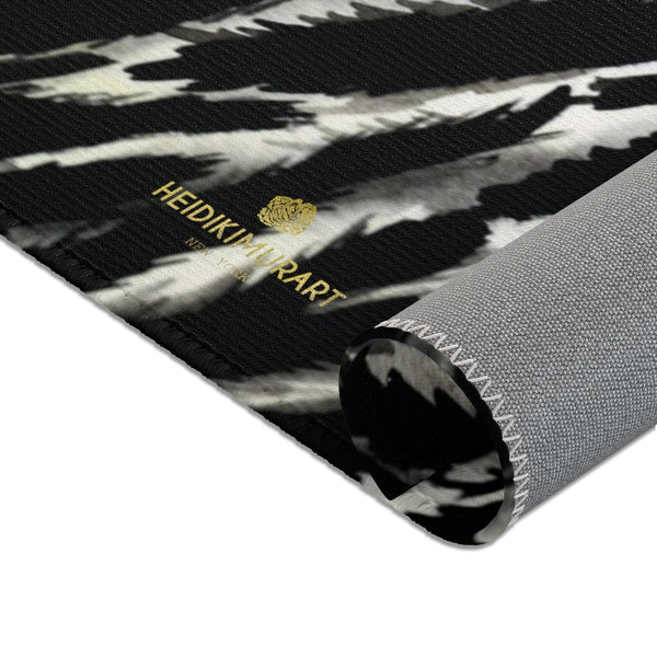 Cool Black White Zebra Animal Print Designer 24x36, 36x60, 48x72 inches Area Rugs - Printed in USA-Area Rug-Heidi Kimura Art LLC