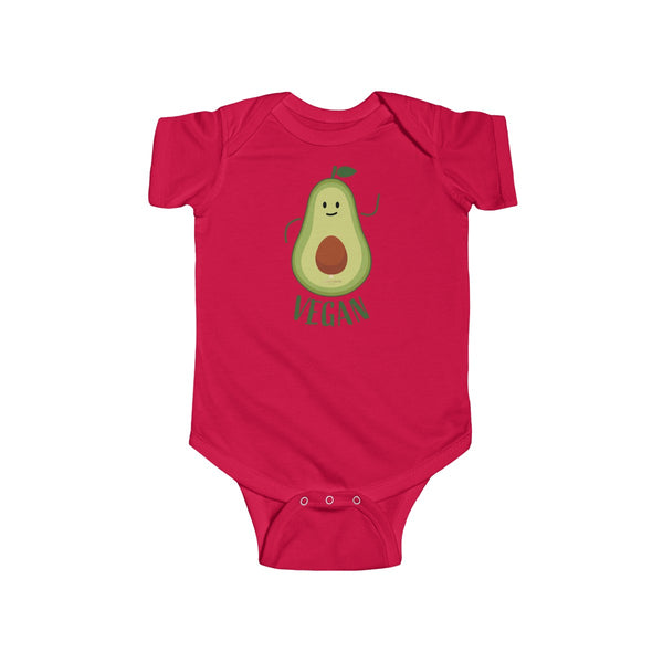 Avocado Baby Unisex Cotton Bodysuit, Infant Fine Jersey Regular Fit Clothes- Made in UK-Infant Short Sleeve Bodysuit-Red-NB-Heidi Kimura Art LLC