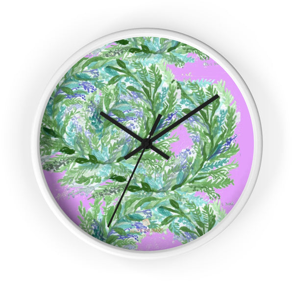 Girlie Soft Purple Pink French Lavender Indoor 10 in. Dia. Wall Clock - Made in USA-Wall Clock-10 in-White-Black-Heidi Kimura Art LLC