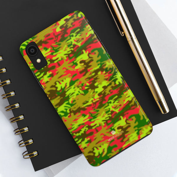 Red Green Camo iPhone Case, Case Mate Tough Samsung Galaxy Phone Cases-Phone Case-Printify-Heidi Kimura Art LLC