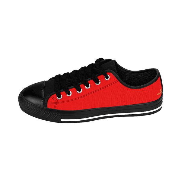 Red Hot Sun Solid Color Designer Men's Running Fashion Sneakers Low Top Shoes-Men's Low Top Sneakers-Heidi Kimura Art LLC Red Hot Men's Low Tops, Red Hot Sun Solid Color Designer Men's Running Sneakers Low Top Shoes For Men (US Size: 7-14)