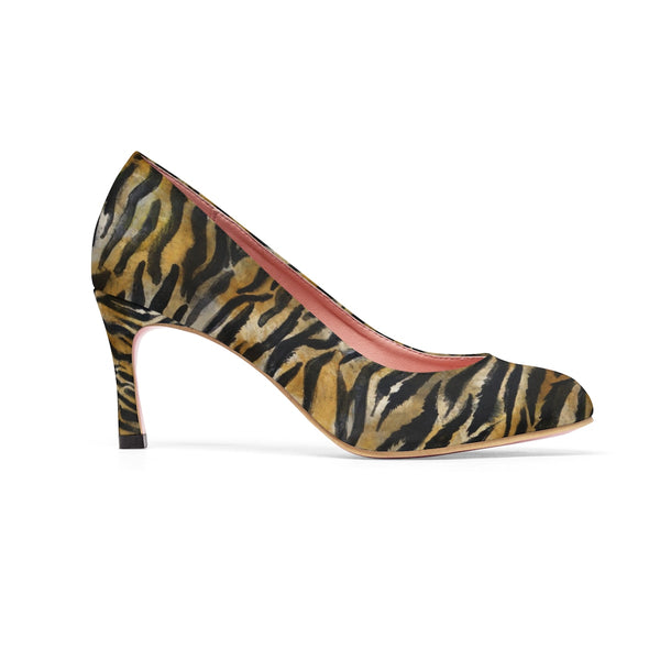 Wild Bengal Tiger Stripe Designer Women's 3" High Heels Pumps Shoes (US Size 5-11)-3 inch Heels-Heidi Kimura Art LLC