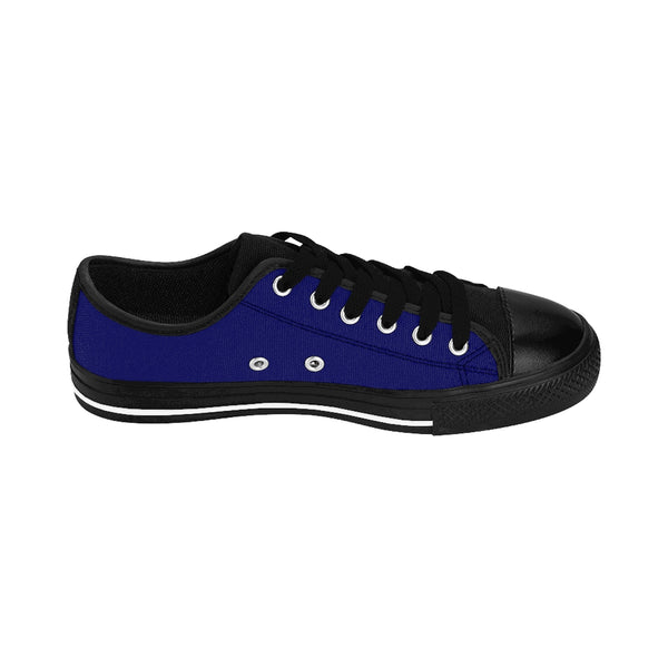 Navy Blue Solid Color Designer Low Top Women's Sneakers (US Size: 6-12)-Women's Low Top Sneakers-Heidi Kimura Art LLC