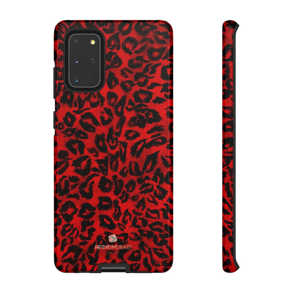 Red Leopard Print Phone Case, Animal Print Tough Designer Phone Case -Made in USA-Phone Case-Printify-Samsung Galaxy S20+-Glossy-Heidi Kimura Art LLC