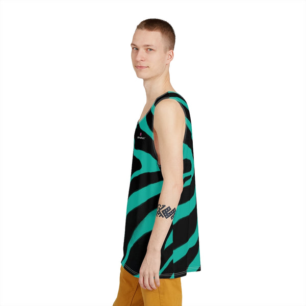 Blue Zebra Print Men's Tank