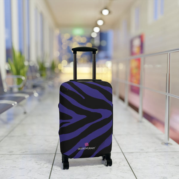 Dark Purple Zebra Luggage Cover