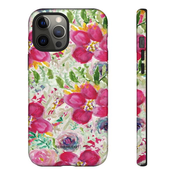 Pink Floral Designer Tough Cases, Mixed Flower Print iPhone Samsung Case-Made in USA - Heidikimurart Limited 