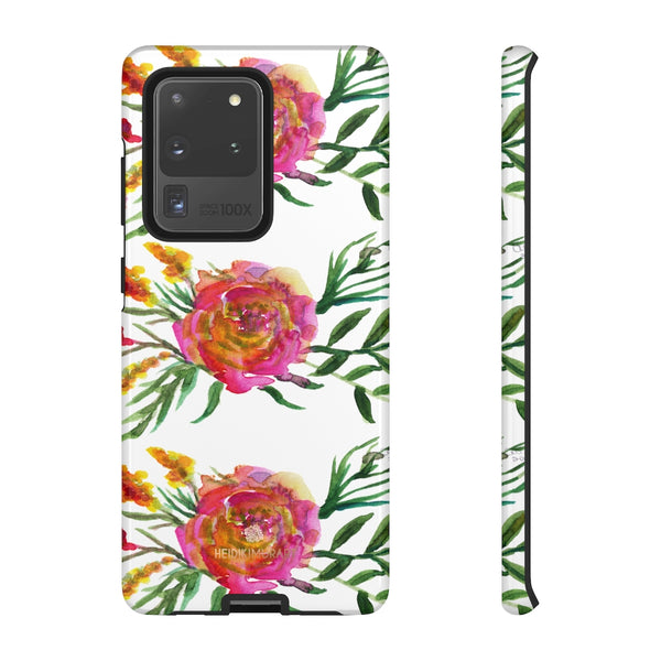 Pink Rose Floral Phone Case, Flower Print Tough Designer Phone Case -Made in USA-Phone Case-Printify-Samsung Galaxy S20 Ultra-Glossy-Heidi Kimura Art LLC