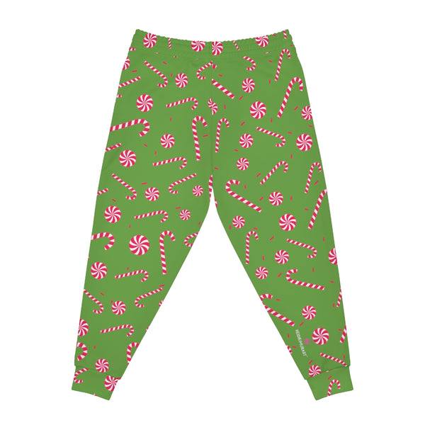 Christmas Winter Unisex Athletic Joggers, Light Green Joggers For Men or Women