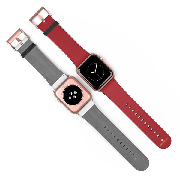 Burgundy Red Solid Color 38mm/42mm Watch Band For Apple Watches- Made in USA-Watch Band-Heidi Kimura Art LLC