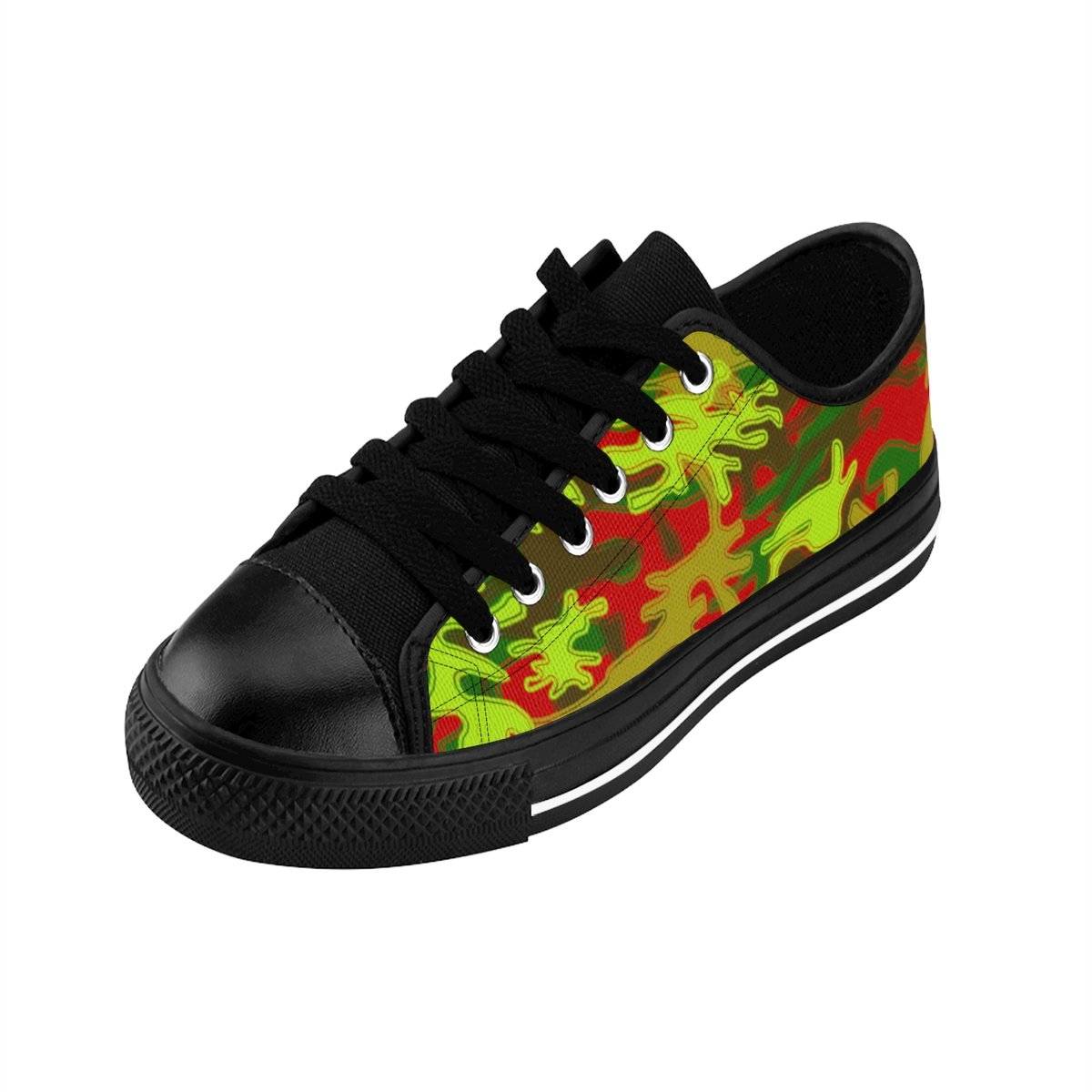 Red Green Camo Men's Sneakers, Red Green Camouflage Military Print ...