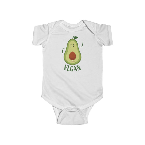 Avocado Baby Unisex Cotton Bodysuit, Infant Fine Jersey Regular Fit Clothes- Made in UK-Infant Short Sleeve Bodysuit-White-NB-Heidi Kimura Art LLC