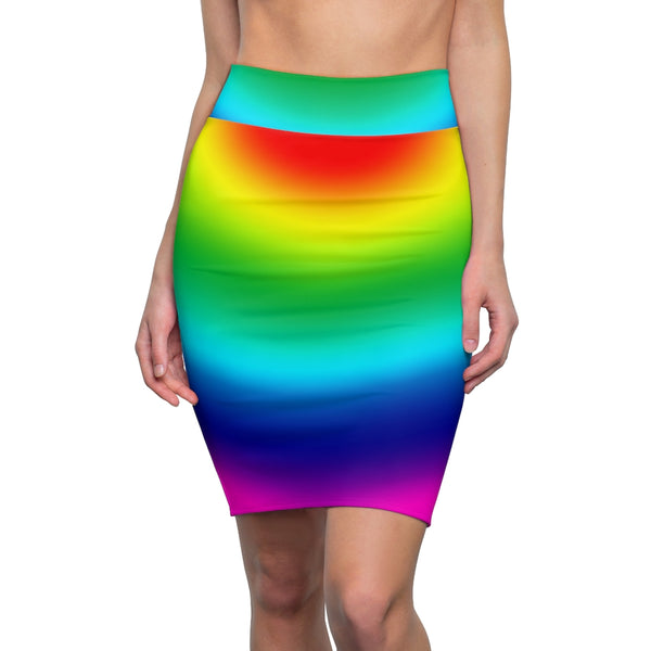 Colourful Rainbow Women's Pencil Skirt - Heidikimurart Limited 