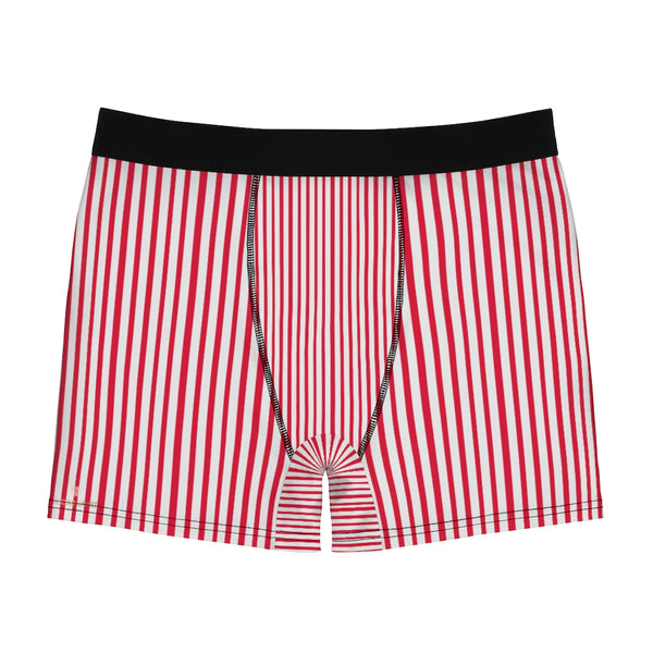 Red Striped Men's Boxer Briefs, Vertical Stripe Print Premium Quality Underwear For Men-All Over Prints-Printify-Heidi Kimura Art LLC