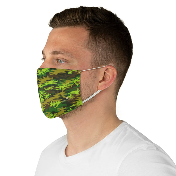Green Camouflage Print Face Mask, Adult Military Style Modern Fabric Face Mask-Made in USA-Accessories-Printify-One size-Heidi Kimura Art LLCGreen Camouflage Print Face Mask, Adult Military Style Designer Fashion Face Mask For Men/ Women, Designer Premium Quality Modern Polyester Fashion 7.25" x 4.63" Fabric Non-Medical Reusable Washable Chic One-Size Face Mask With 2 Layers For Adults With Elastic Loops-Made in USA