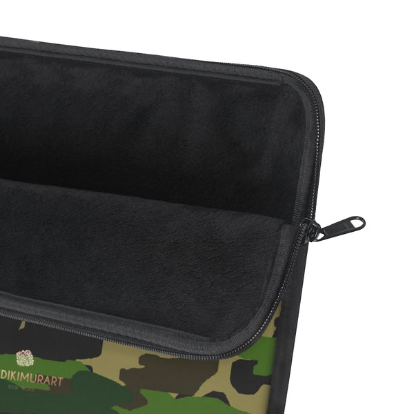 Green Camo Military Army Print 12",13",15" Computer Bag Laptop Sleeve- Made in USA-Laptop Sleeve-Heidi Kimura Art LLC