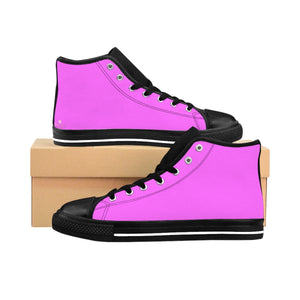 Hot Pink Doll Solid Color Women's High Top Sneakers Running Shoes (US Size: 6-12)-Women's High Top Sneakers-US 9-Heidi Kimura Art LLC