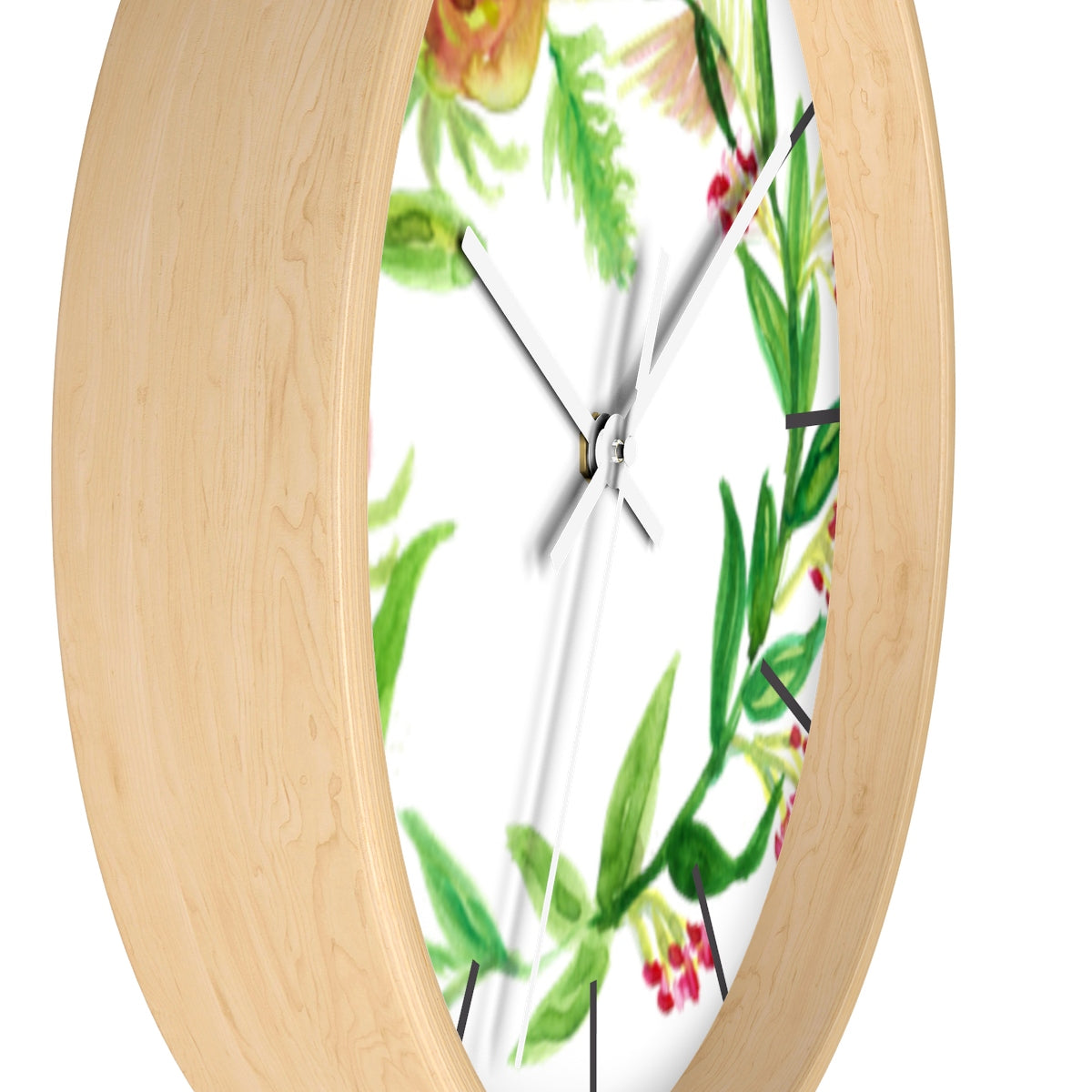Orange Red Fall Roses Floral Print 10 inch Diameter Unique Wall Clock ...