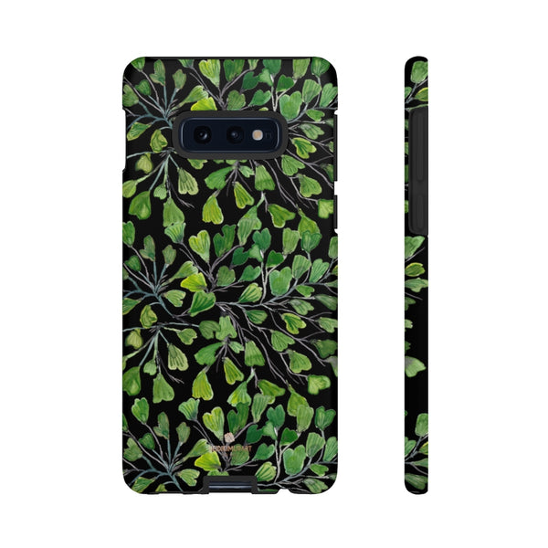 Green Maidenhair Fern Tough Cases, Black Leaf Print Phone Case-Made in USA-Phone Case-Printify-Samsung Galaxy S10E-Matte-Heidi Kimura Art LLC