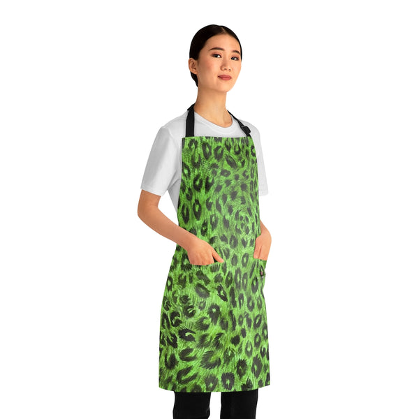 Green Leopard Print Apron