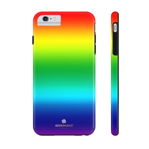 Rainbow Gay Pride iPhone Case, Designer Case Mate Tough Samsung Galaxy Phone Cases-Phone Case-Printify-iPhone 6/6s Plus Tough-Heidi Kimura Art LLC