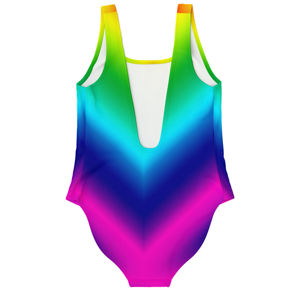 Rainbow Ombre Swimsuit For Ladies-One-Piece Swimsuit - AOP-Subliminator-Heidi Kimura Art LLC