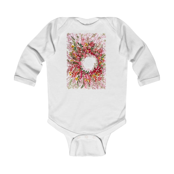 Fall Infant Long Sleeve Bodysuit, Classic Fit Baby's Clothes - Made in UK (UK Size: 6M-24M)-Infant Long Sleeve Bodysuit-White-12M-Heidi Kimura Art LLC