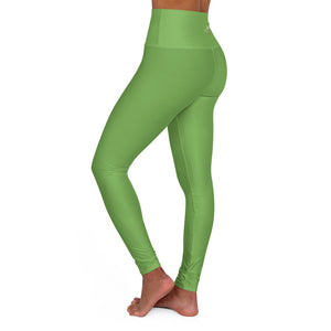 Light Green Workout Pants, High Waisted Yoga Leggings, Solid Color Long Women Yoga Tights-All Over Prints-Printify-XL-Heidi Kimura Art LLC
