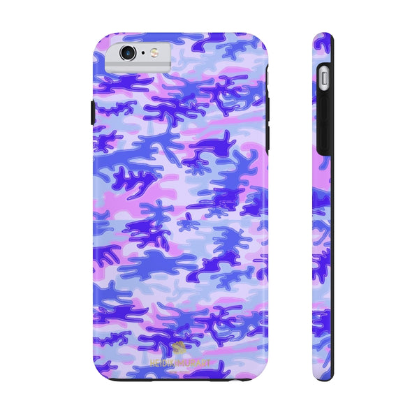 Cute Purple Camo iPhone Case, Pink Army Camouflage Case Mate Tough Phone Cases-Phone Case-Printify-iPhone 6/6s Plus Tough-Heidi Kimura Art LLC