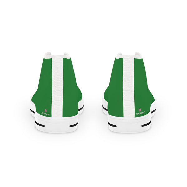 Emerald Green Men's High Tops, Green Men's Solid Color Best High Top Sneakers (US Size: 5-14)