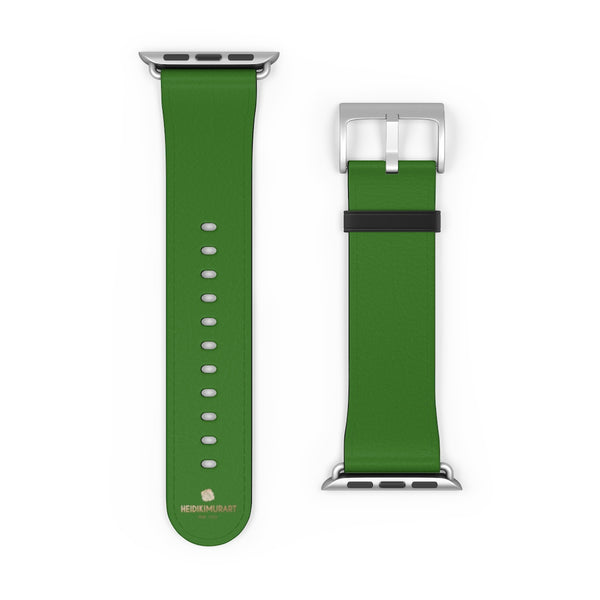Emerald Green Solid Color 38mm/42mm Watch Band For Apple Watches- Made in USA-Watch Band-Heidi Kimura Art LLC