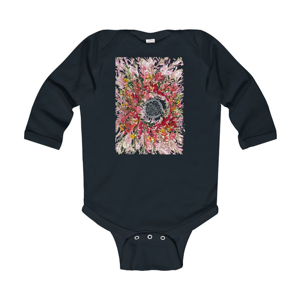 Fall Infant Long Sleeve Bodysuit, Classic Fit Baby's Clothes - Made in UK (UK Size: 6M-24M)-Infant Long Sleeve Bodysuit-Black-12M-Heidi Kimura Art LLC