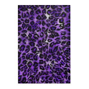 Purple Leopard Print Area Rugs, Leopard Animal Print Designer 24x36, 36x60, 48x72 inches Area Rugs