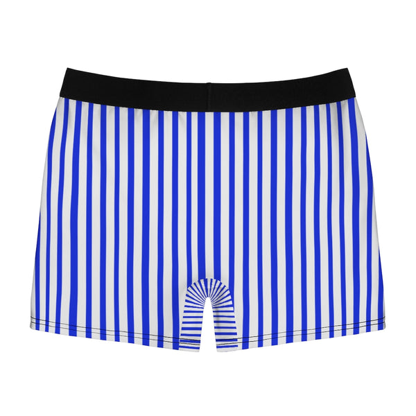 Blue Striped Men's Boxer Briefs, Vertical Stripe Print Premium Quality Underwear For Men-All Over Prints-Printify-Heidi Kimura Art LLC