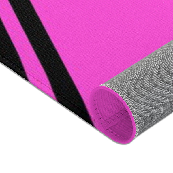 Pink Black Stripe Print Designer 24x36, 36x60, 48x72 inches Area Rugs - Printed in USA-Area Rug-Heidi Kimura Art LLC