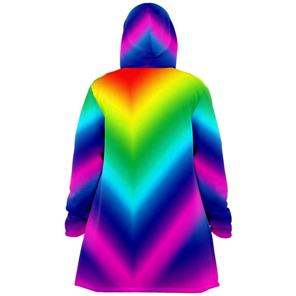 Rainbow Ombre Microfiber Fleece Jacket-Microfleece Cloak - AOP-Subliminator-Heidi Kimura Art LLC