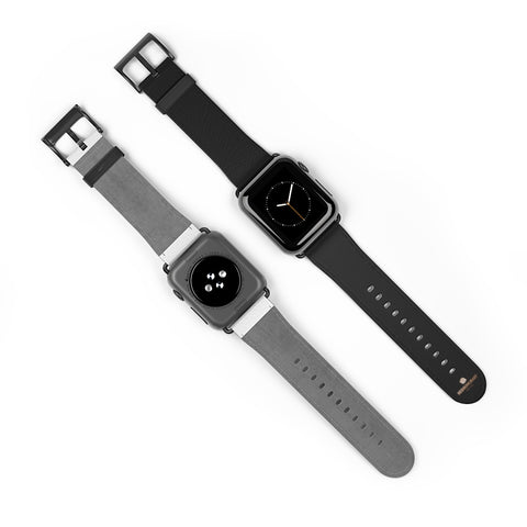 Black Solid Color Print 38mm/ 42mm Watch Band Strap For Apple Watches- Made in USA-Watch Band-Heidi Kimura Art LLC Black Apple Watch Band, Black Solid Color Print 38 mm or 42 mm Premium Best Printed Designer Top Quality Faux Leather Comfortable Elegant Minimalist Smart Watch Band Strap, Suitable for Apple Watch Series 1, 2, 3, 4 and 5 Smart Electronic Devices - Made in USA