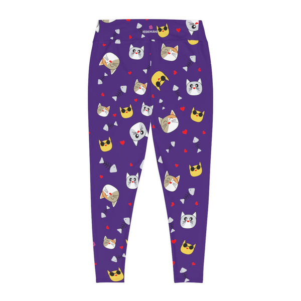 Purple Cat Lover's Tights, Best Women's Plus Size Leggings