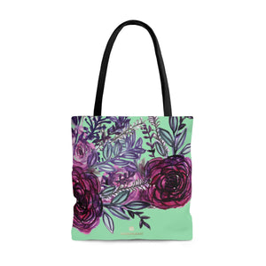 Green Red Rose Flower Floral Designer S, M, L Size Premium Tote Bag - Made in USA-Bags-Large-Heidi Kimura Art LLC
