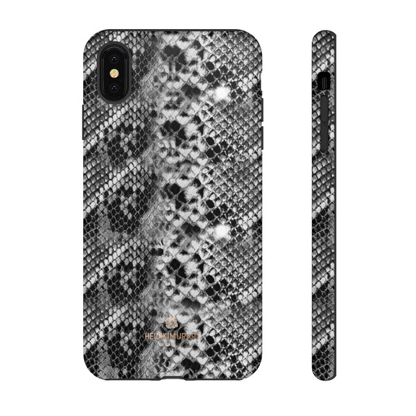 Black Snakeskin Print Tough Cases, Designer Phone Case-Made in USA-Phone Case-Printify-iPhone XS MAX-Matte-Heidi Kimura Art LLC