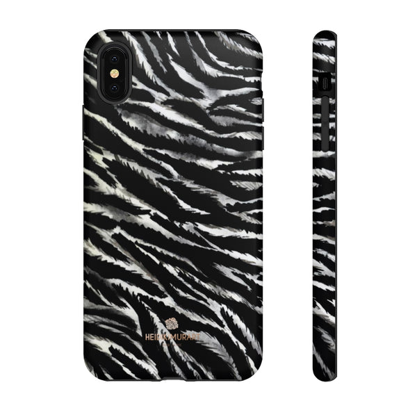 White Tiger Stripe Phone Case, Animal Print Tough Designer Phone Case -Made in USA-Phone Case-Printify-iPhone XS MAX-Matte-Heidi Kimura Art LLC