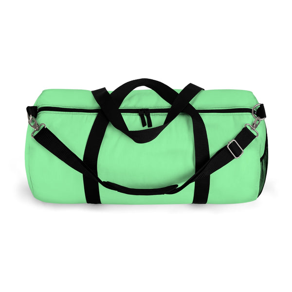 Pastel Mint Green Solid Color All Day Small Or Large Size Duffel Bag, Made in USA-Duffel Bag-Heidi Kimura Art LLC