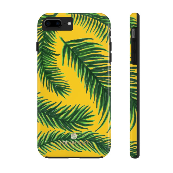 Yellow Tropical Print Phone Case, Palm Leaf Case Mate Tough Phone Cases-Made in USA - Heidikimurart Limited 