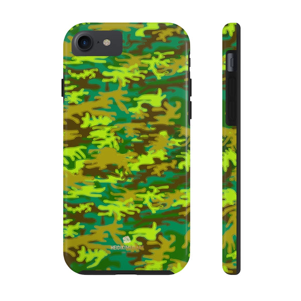 Bright Green Camo iPhone Case, Case Mate Tough Samsung Galaxy Phone Cases-Phone Case-Printify-iPhone 7, iPhone 8 Tough-Heidi Kimura Art LLC