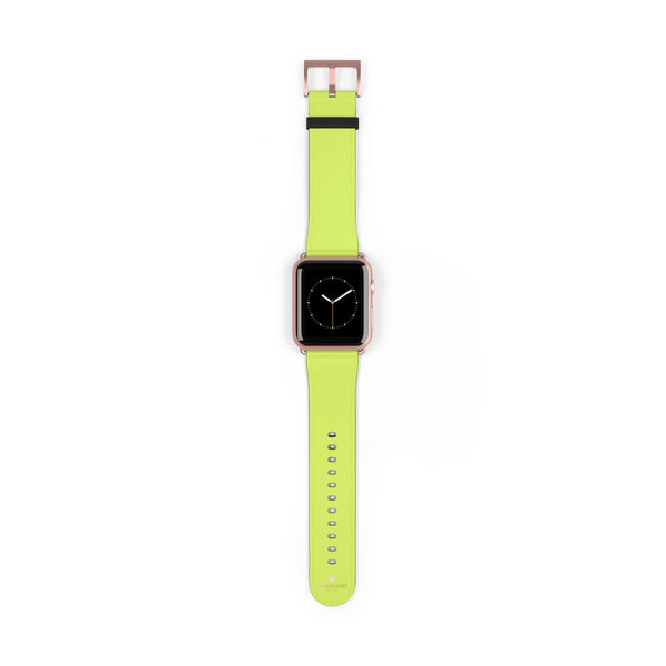 Light Green Solid Color Print 38mm/42mm Watch Band For Apple Watches- Made in USA-Watch Band-42 mm-Rose Gold Matte-Heidi Kimura Art LLC