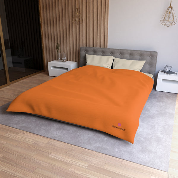 Light Orange Color Duvet Cover,  Solid Color Best Microfiber Duvet Cover
