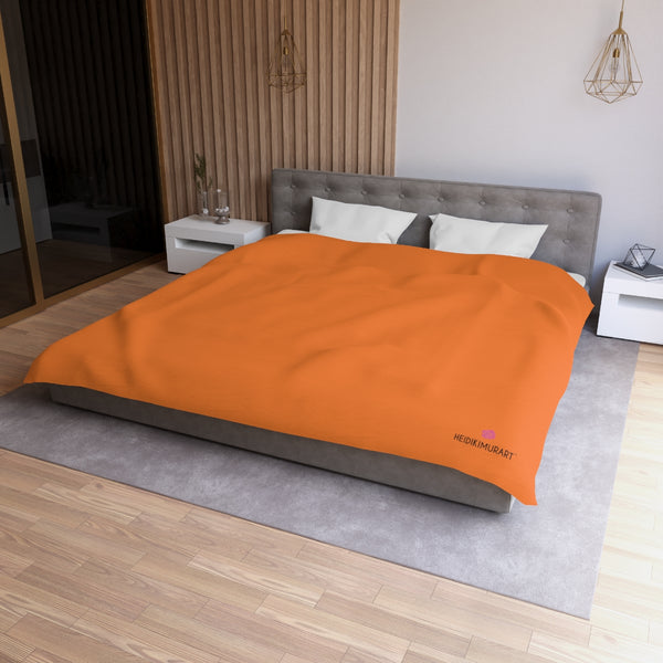 Light Orange Color Duvet Cover,  Solid Color Best Microfiber Duvet Cover